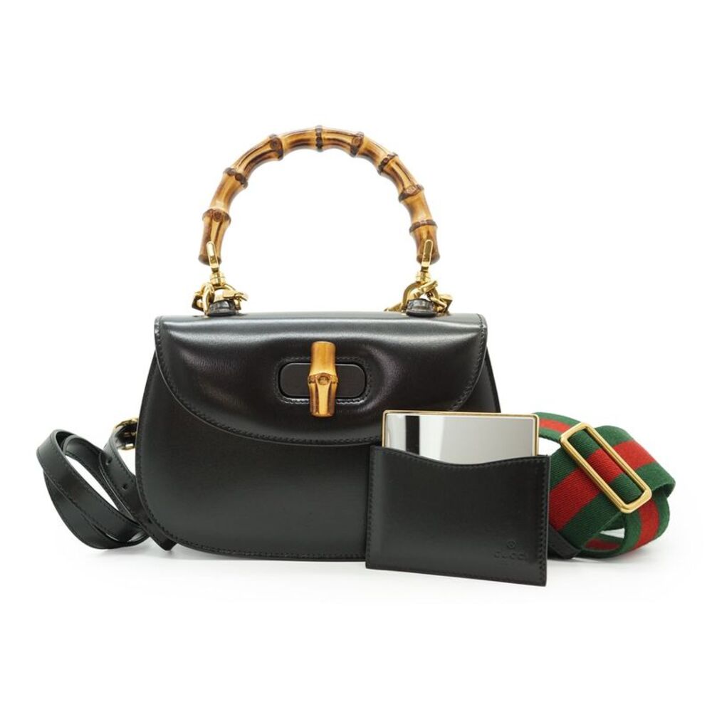 Gucci Leather Handbag Bamboo Top Handle